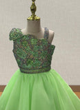 Custom Made Gorgeous Little Girls Glitter Pageant Dress - ToddlerPageantDress