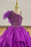Little Girls Gorgeous Unique Ball Gowns with Feather - ToddlerPageantDress