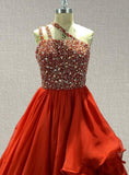 Sparkly Beaded Bodice Miss Teens Red Pageant Gown - ToddlerPageantDress