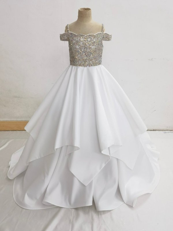 Stunning Beaded Bodice Little Girls Evening Gown - ToddlerPageantDress
