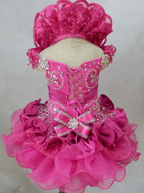 Glitz Beaded Bodice Little Princess Glitz Pageant Dress for birthday,wedding