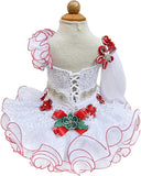 Jennifer Wu White Cupcake Pageant Dress With Headbands