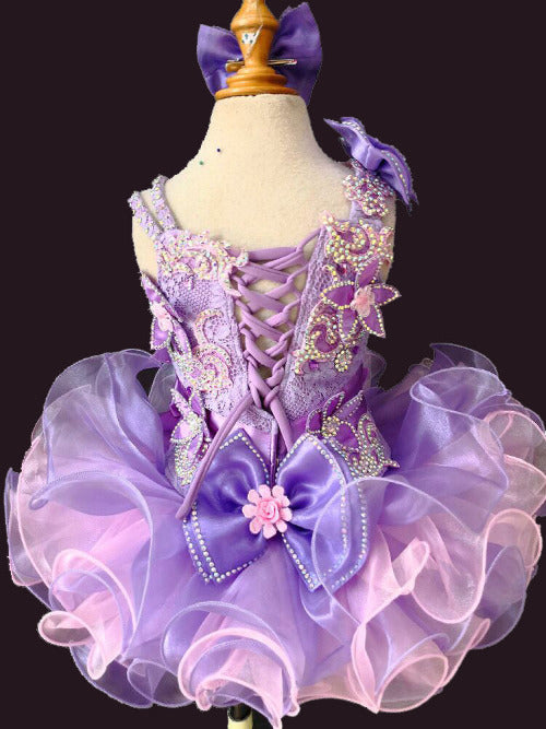 Glitz Beaded Bodice Lilac Little Baby/Infant Cupcake Pageant Dress