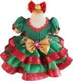 Glitz Beaded Bodice Little Girl Cupcake Pageant Dress For Christmas