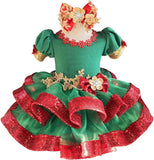 Glitz Beaded Bodice Little Girl Cupcake Pageant Dress For Christmas