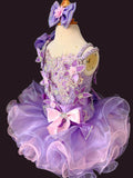 Glitz Beaded Bodice Lilac Little Baby/Infant Cupcake Pageant Dress