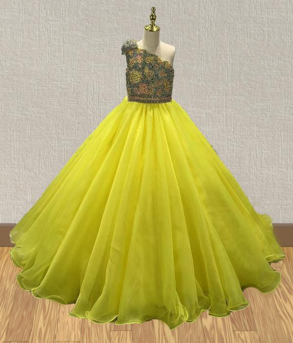 Beauty Beaded Bodice Kids Stunning Ball Gown - ToddlerPageantDress