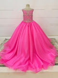 Best Beauty Glitz Little Girl Pink Ball Gown - ToddlerPageantDress