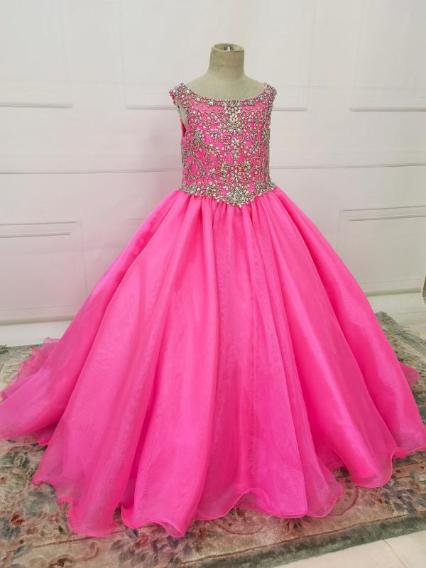 Best Beauty Glitz Little Girl Pink Ball Gown - ToddlerPageantDress