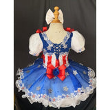 Custom Made Baby Girl 4th of July Infant Pageant Dress with Headbands - ToddlerPageantDress