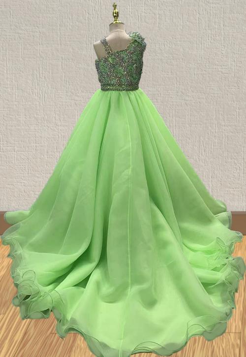 Custom Made Gorgeous Little Girls Glitter Pageant Dress - ToddlerPageantDress