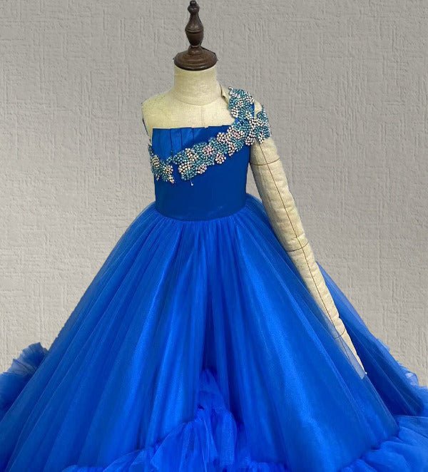 Custom Made Junior Miss Royal Blue Pageant Dress – ToddlerPageantDress