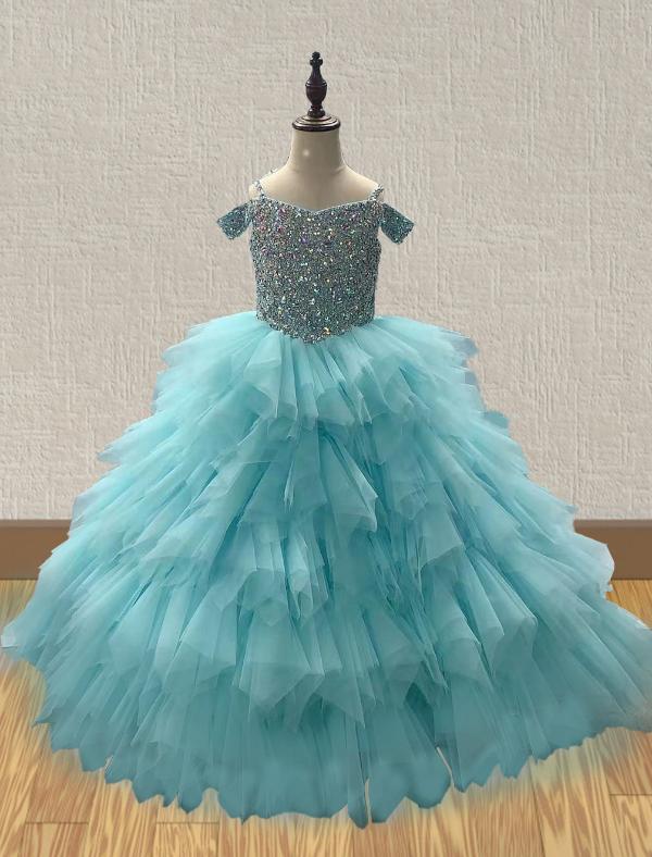Custom Teenage Girls Mint Stunning Ball Gown - ToddlerPageantDress