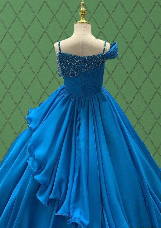 Elegant Pageant Dress with Glitz Beaded Bodice - ToddlerPageantDress