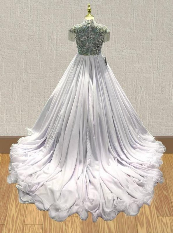 Flower Girls White Prom Couture With Sparkly Beaded Bodice - ToddlerPageantDress