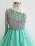 Glitz Beaded Bodice Little Girls Long Sleeve Evening Gown - ToddlerPageantDress