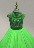 Glitz Beaded Bodice Miss Teen Prom Couture Gown for Meapageant - ToddlerPageantDress