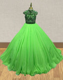 Glitz Beaded Bodice Miss Teen Prom Couture Gown for Meapageant - ToddlerPageantDress