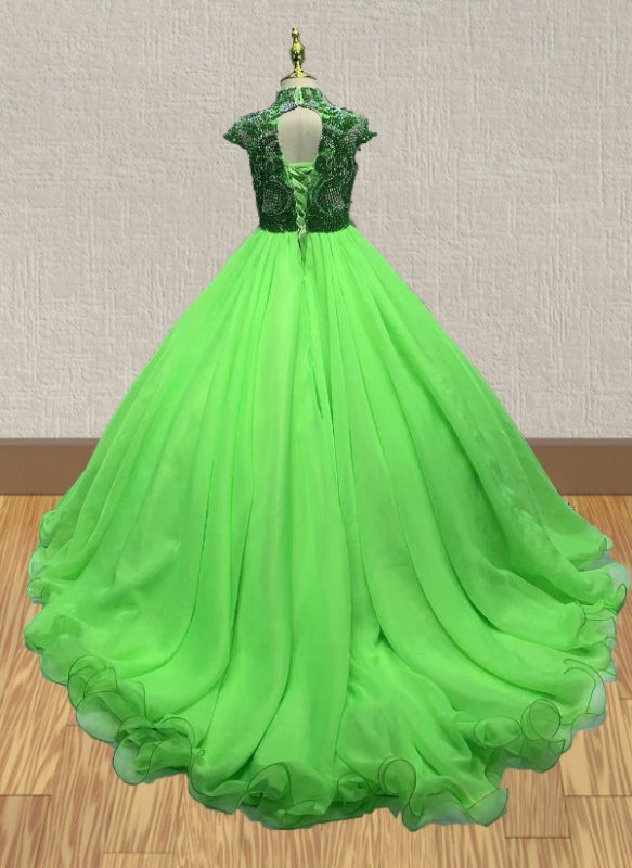 Glitz Beaded Bodice Miss Teen Prom Couture Gown for Meapageant - ToddlerPageantDress