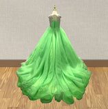 Glitz Lime Green Evening Dress For Little girls - ToddlerPageantDress