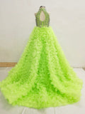 Glitzy Beaded Bodice Exquisite Applique Pageant Couture - ToddlerPageantDress