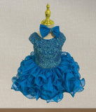 Gorgeous Little Girls Sparkly Cupcake Pageant Gown - ToddlerPageantDress