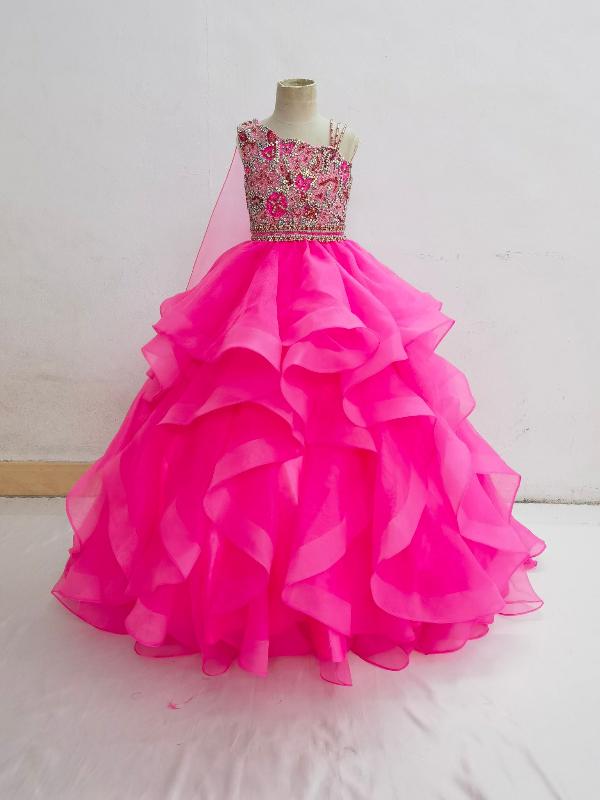 Gorgeous Little Princess Stunning Evening Dress with Cape - ToddlerPageantDress