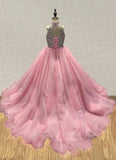 Gorgeous Pink Youth Formal Dress with Sparkly Bodice - ToddlerPageantDress