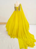 Gorgous Flower GIrls Glitzy Pageant Dress With Cape - ToddlerPageantDress