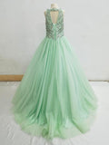 Halter Beaded Bodice Little Girls Prom Pageant Couture - ToddlerPageantDress