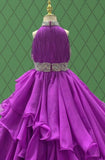 Junior Miss Purple Prom Couture with Layered Skirt - ToddlerPageantDress