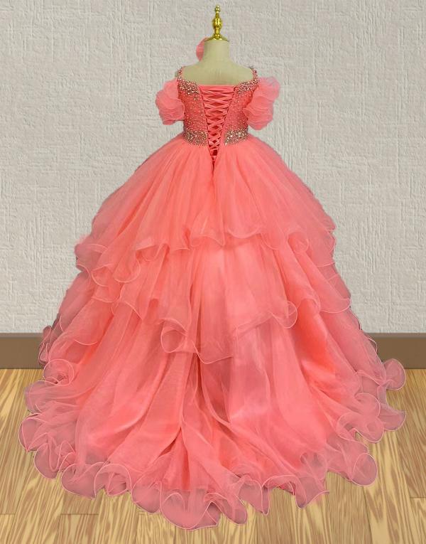 Little Child Pink Pageant Dress with Glitz Bodice - ToddlerPageantDress