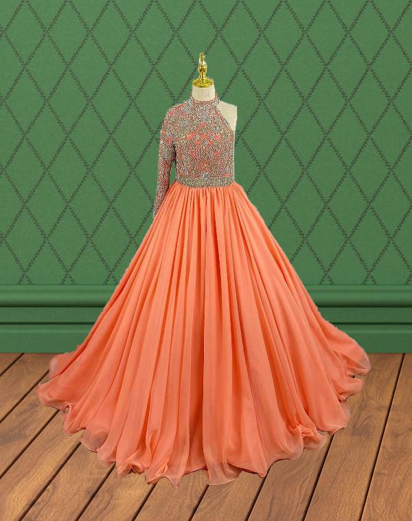 Little Child's One Shoulder Sparkly Prom Gown - ToddlerPageantDress