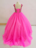 Little Girls Ball Gown with Sparkly Beaded Bodice - ToddlerPageantDress
