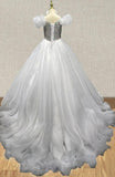 Little Girls Best Beauty White Gorgeous Evening Dress - ToddlerPageantDress