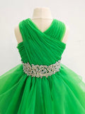 Little Girls Elegant Prom Couture with Glitz Belt - ToddlerPageantDress