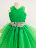 Little Girls Elegant Prom Couture with Glitz Belt - ToddlerPageantDress