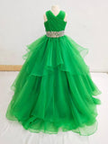Little Girls Elegant Prom Couture with Glitz Belt - ToddlerPageantDress