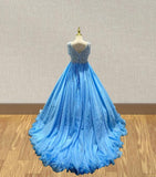 Little Girls Glitz Long Pageant Dress with Long Train - ToddlerPageantDress