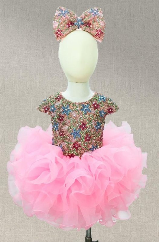 Little GIrls Gorgeous Pink Cupcake Pageant Dress - ToddlerPageantDress