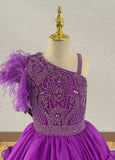 Little Girls Gorgeous Unique Ball Gowns with Feather - ToddlerPageantDress