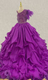 Little Girls Gorgeous Unique Ball Gowns with Feather - ToddlerPageantDress