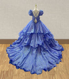 Little Girls Gorgeous V Neck Multilayer Pageant Gown - ToddlerPageantDress