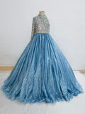 Little Girls One Shoulder Sparkly Glitz Long Evening Gown - ToddlerPageantDress