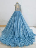 Little Girls One Shoulder Sparkly Glitz Long Evening Gown - ToddlerPageantDress