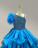 Miss Unirerse Stunning Ball Gown with Feather - ToddlerPageantDress