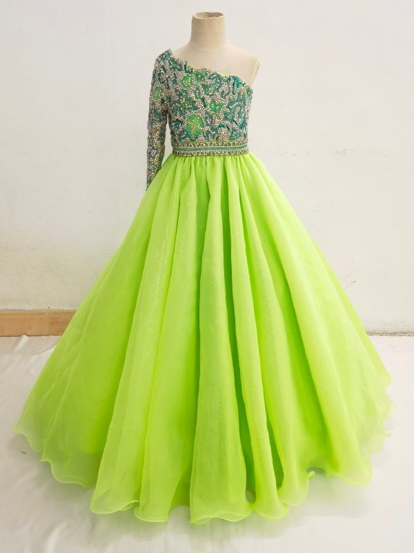 Preteen Glitz One Shoulder Prom Pageant Couture - ToddlerPageantDress