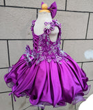 Jennifer Wu Little Girl/Baby Girl/Infant Baby Doll Pageant Dress with hair bow