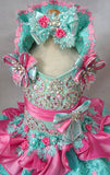 Glitz Beaded Bodice Little Girl /Baby Miss Cupcake Pageant Dress