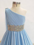 Sky Blue Junior Miss Prom Pageant Couture With Cape - ToddlerPageantDress